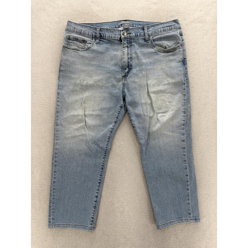 Ash & Erie Jeans Mens 36x25 Blue Light Wash Regular Straight Stretch Denim Pants